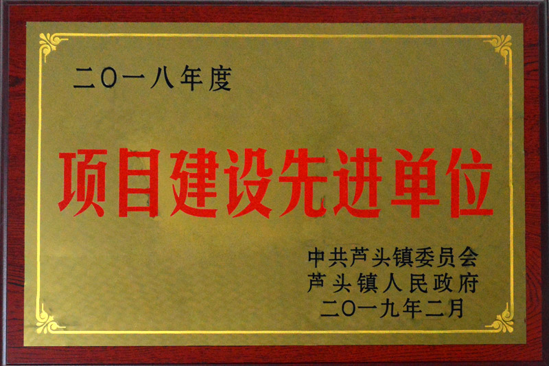 2018年度項目建設先進單位